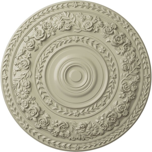 Ekena Millwork Rose Ceiling Medallion (Fits Canopies up to 13 1/2"), Hand-Painted Clear Yellow, 33 7/8"OD x 2 3/8"P CM33ROCYF - main